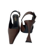 Saint Laurent Stone Glossy Slingback Pumps | Size EU 36 1/2