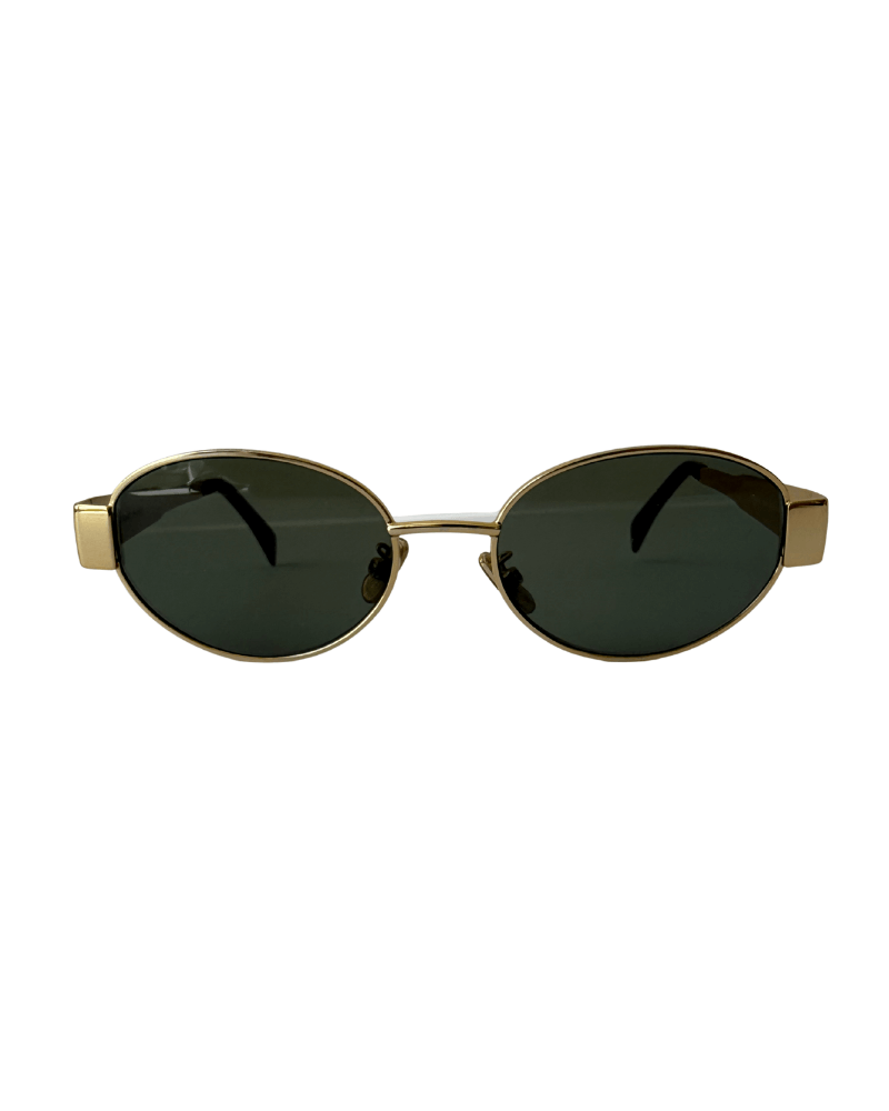 Celine Metal Triomphe 01 Sunglasses CL40235U Gold Green