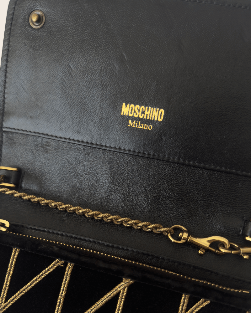 Moschino Velvet Clutch Bag