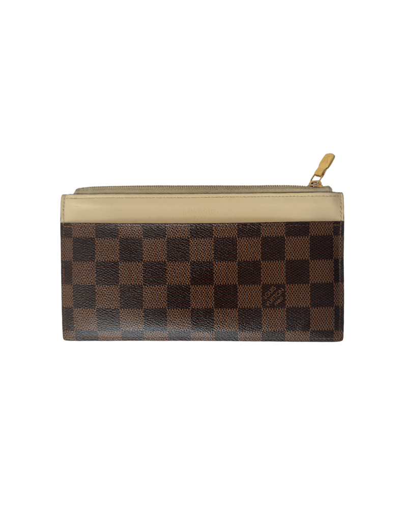 Louis Vuitton Damier Ebene Slim Purse Cream