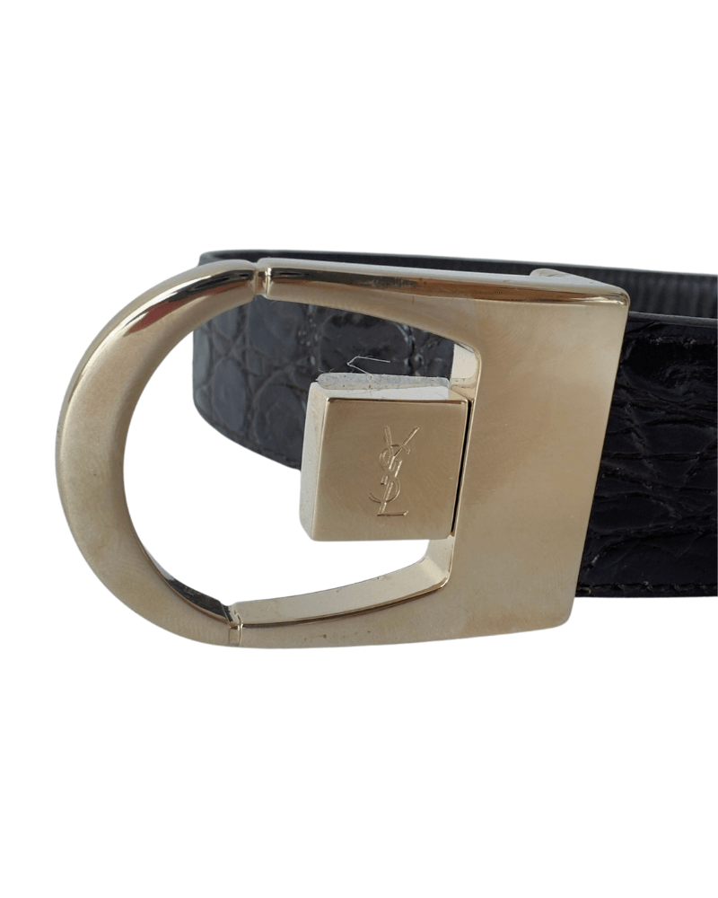 Saint Laurent Logo Engraved Reversible Belt