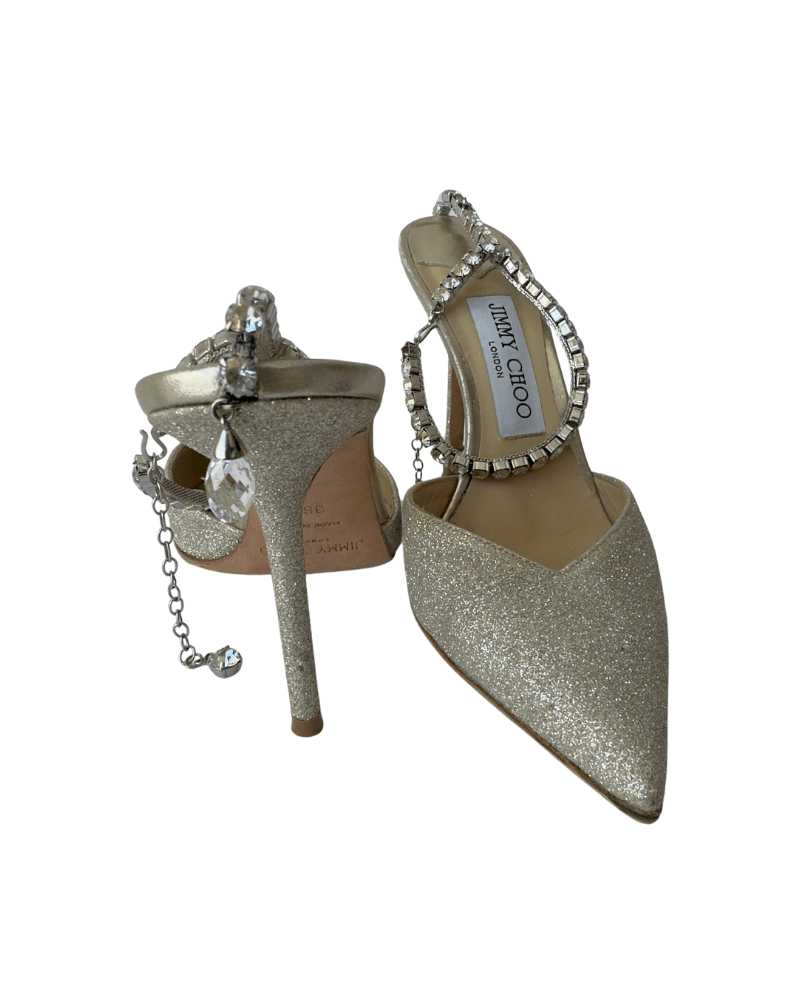 Jimmy Choo Glitter Glitter Accents D'Orsay Pumps