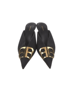 Balenciaga Black Denim Knife Mules