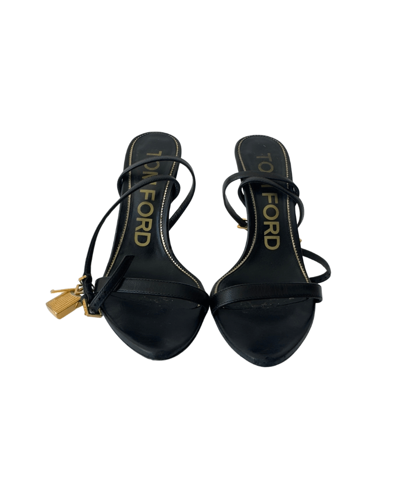 Tom Ford Padlock 85mm leather sandals | Size EU 37