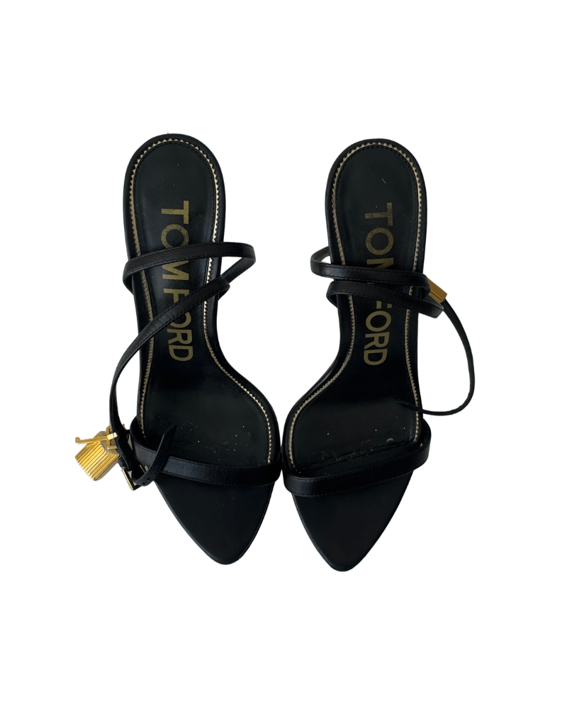 Tom Ford Padlock 85mm leather sandals | Size EU 37