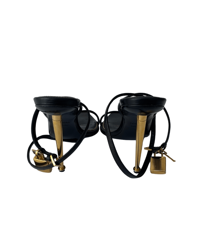 Tom Ford Padlock 85mm leather sandals | Size EU 37
