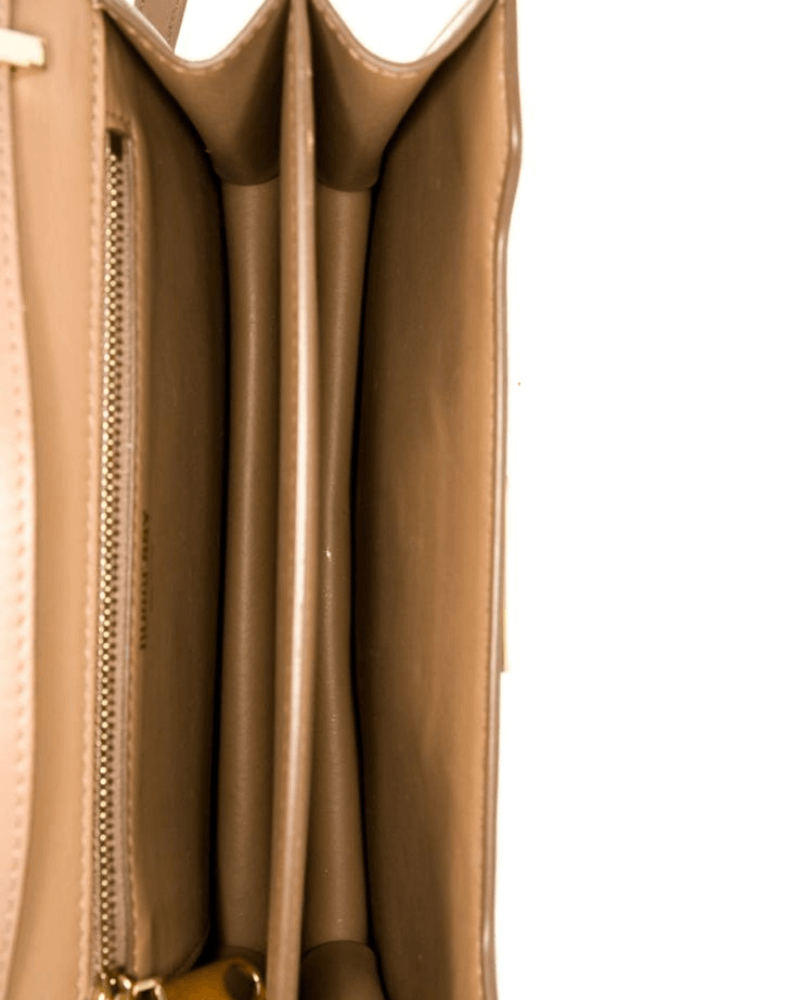 Burberry Calfskin Tartan Print Small TB Bag Light Fawn