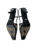 Gucci Monogram Pattern Crystal Embellishments Slingback Pumps | Size EU 36 1/2