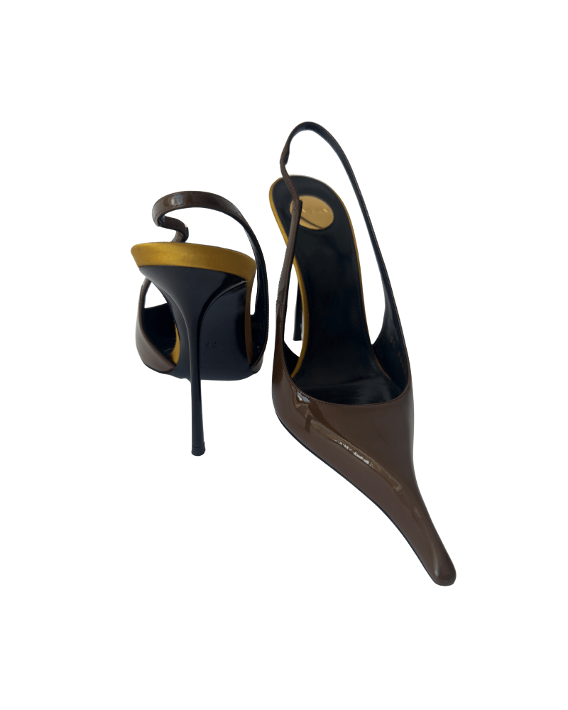 Saint Laurent Amalia 110 patent leather slingback pumps | Size EU 36