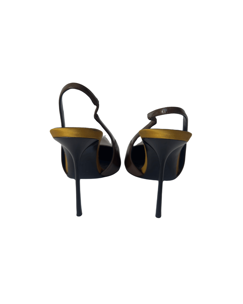 Saint Laurent Amalia 110 patent leather slingback pumps | Size EU 36