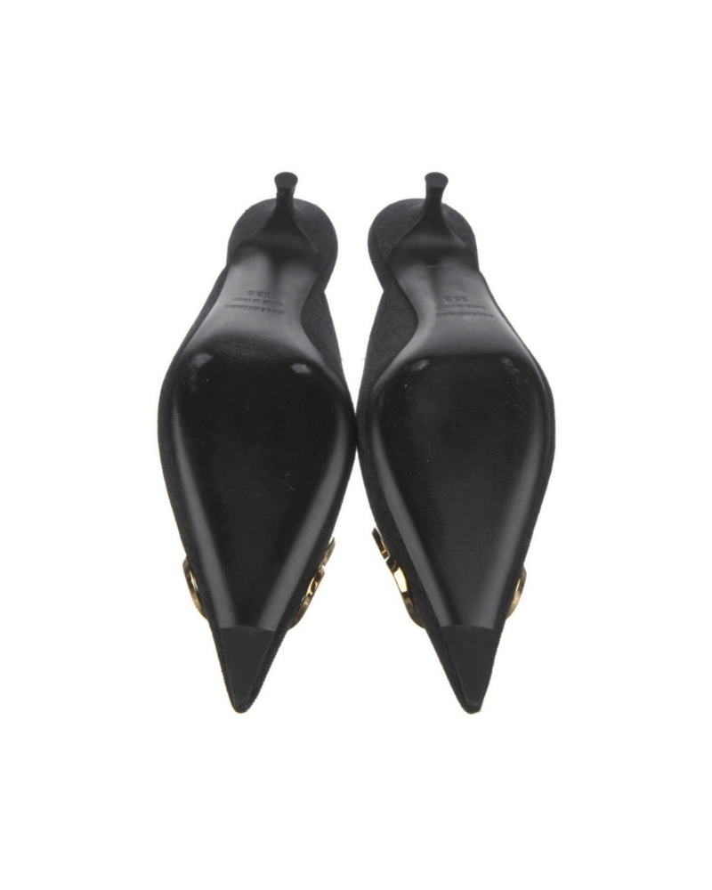 Balenciaga Black Denim Knife Mules