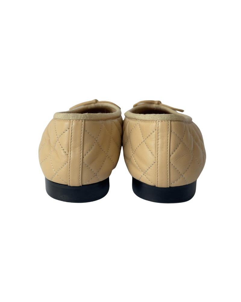 Chanel Interlocking CC Logo Leather Ballet Flats | Size EU 36 1/2