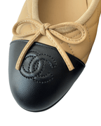 Chanel Interlocking CC Logo Leather Ballet Flats | Size EU 36 1/2