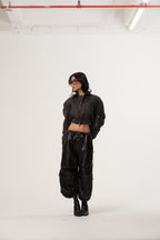 leather shorts Diesel dark brown