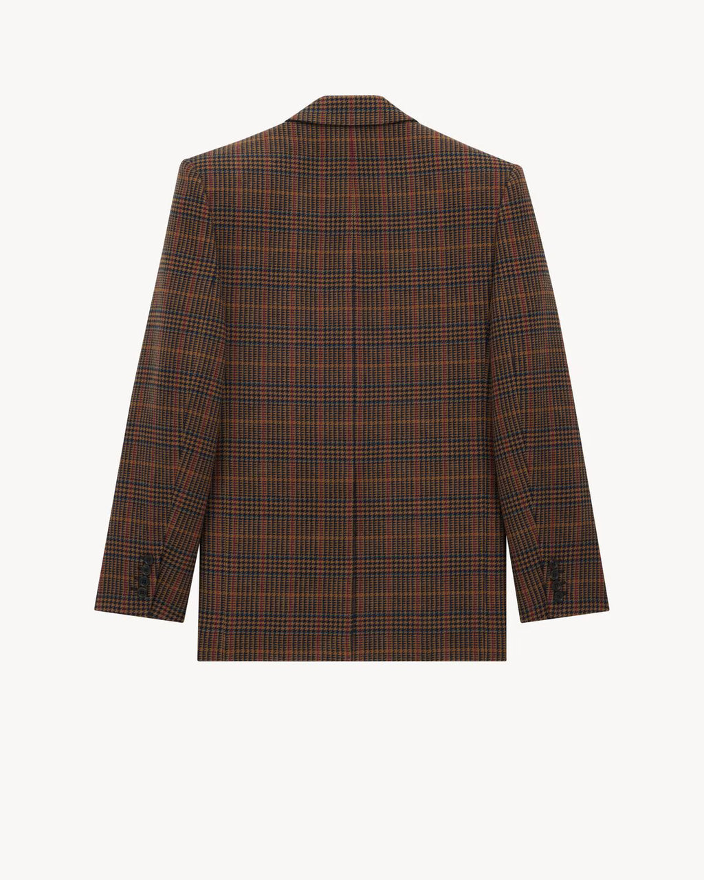Jacket in Wool Check Maron Multicolore