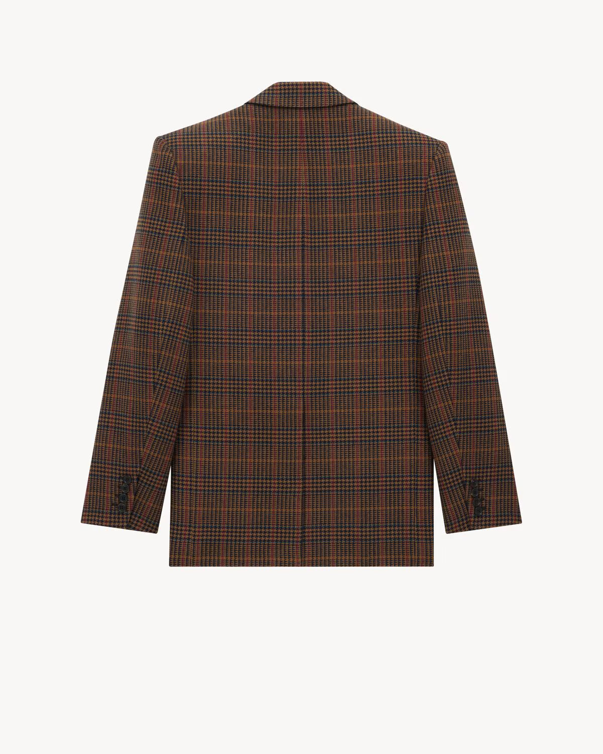 Jacket in Wool Check Maron Multicolore