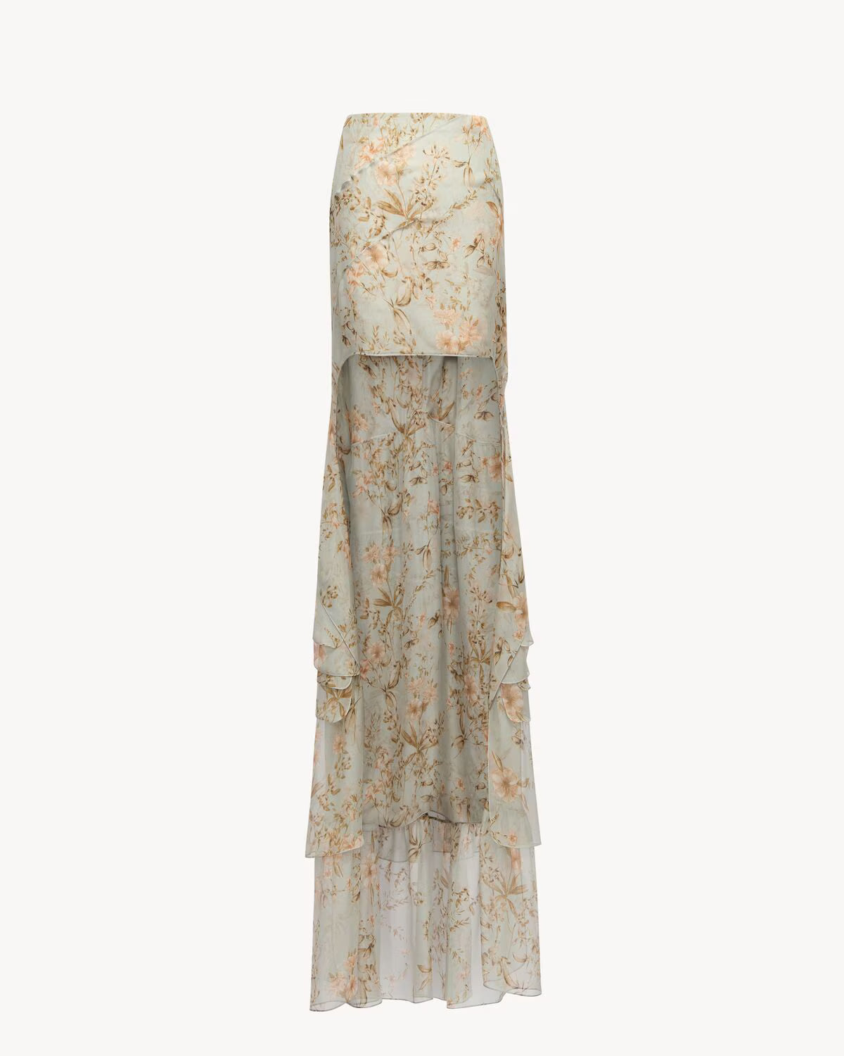 cascade skirt in floral silk muslin YSL 34/US2