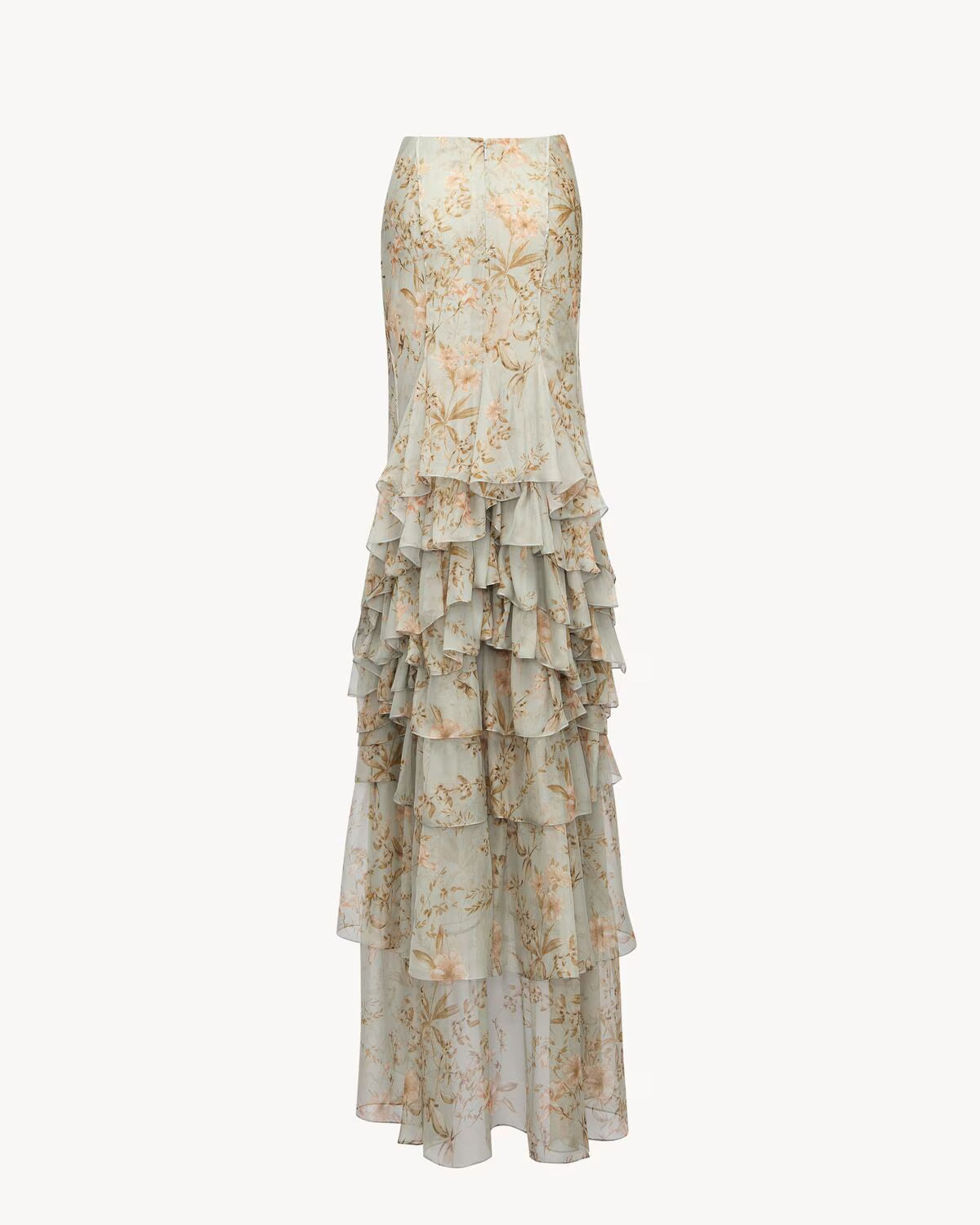 cascade skirt in floral silk muslin YSL 34/US2