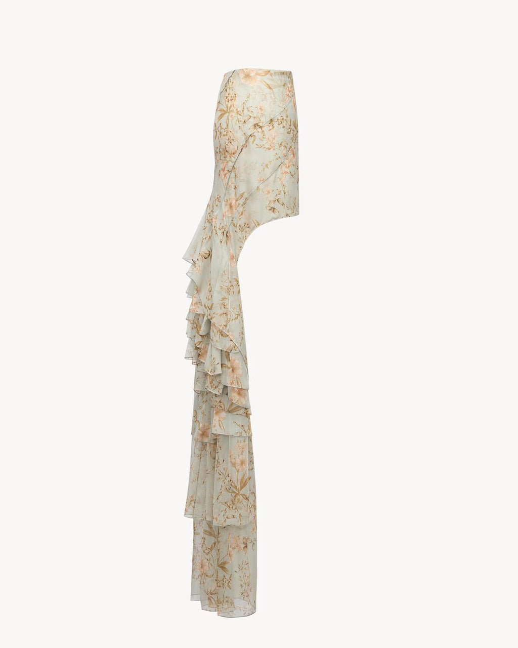 cascade skirt in floral silk muslin YSL 34/US2