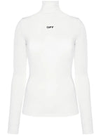 Off-White Logo Print Stretch Jersey Top XS