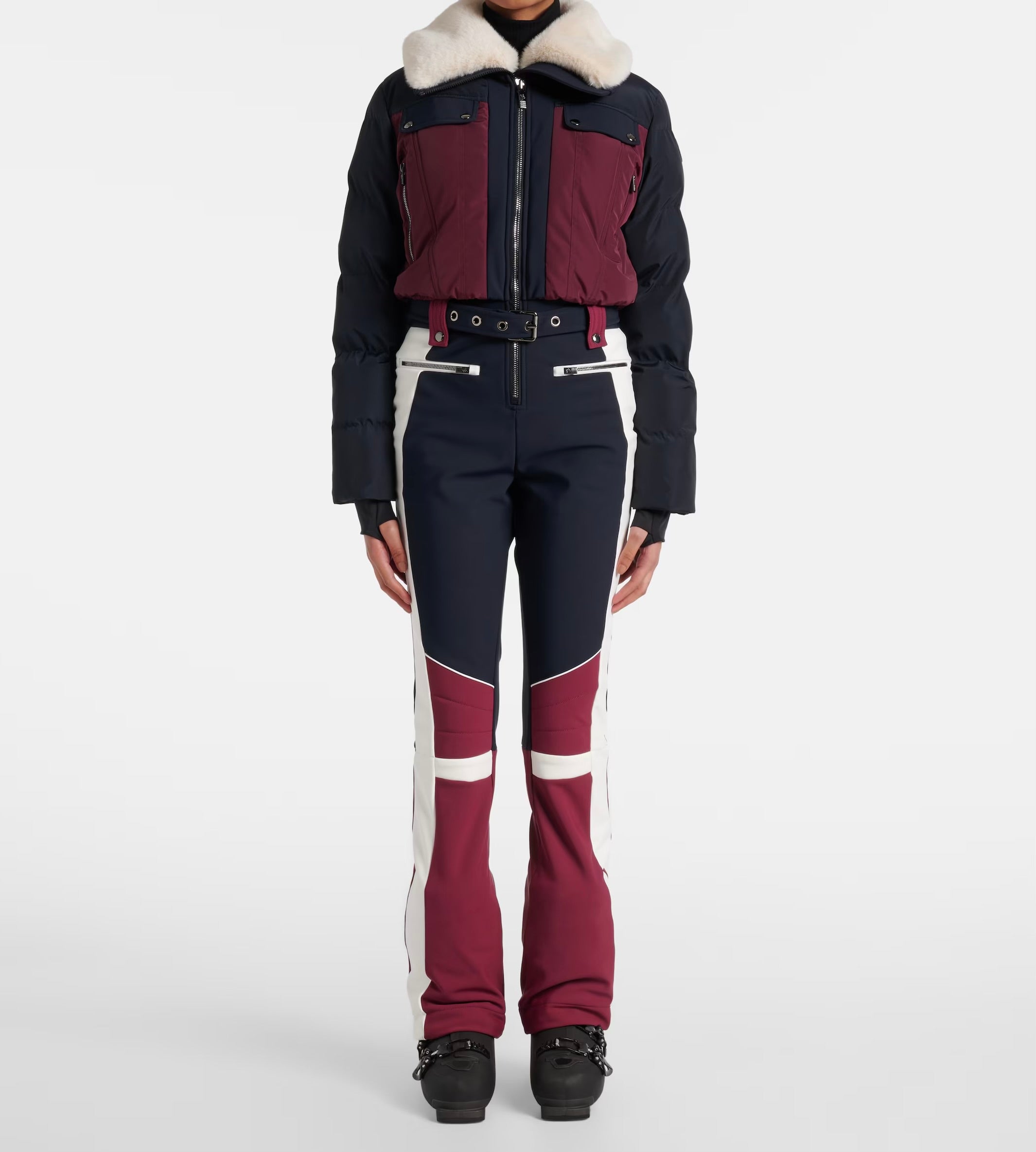 Fusalp Karei Faux Fur-Trimmed Ski Suit Size 34