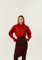 Helsa Red Shirt Long Sleave XS