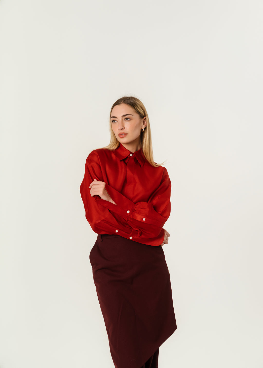 Helsa Red Shirt Long Sleave XS