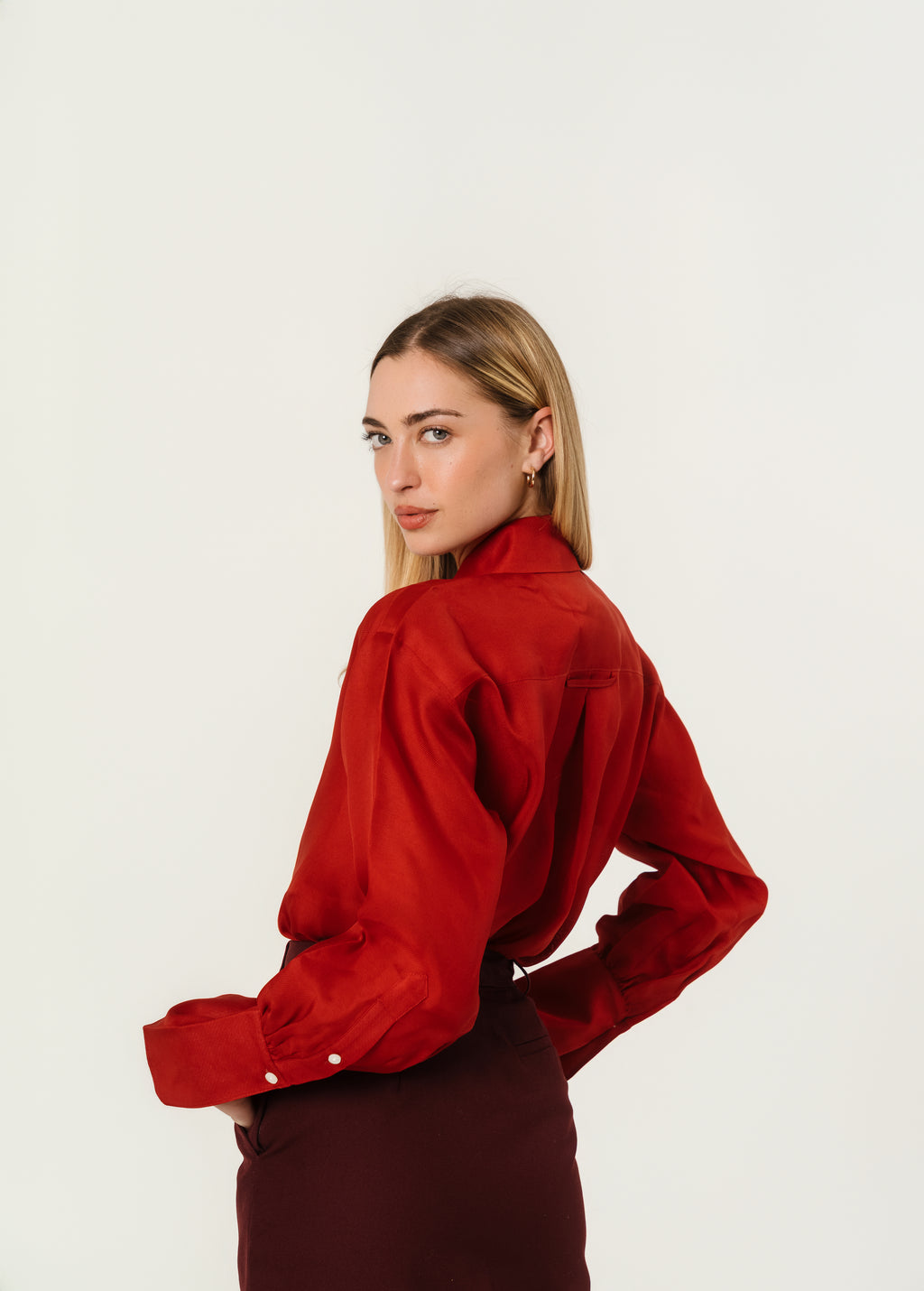 Helsa Red Shirt Long Sleave XS