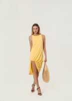 JACQUEMUS Yellow La Croisière 'The Peplo' Minidress