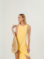 JACQUEMUS Yellow La Croisière 'The Peplo' Minidress
