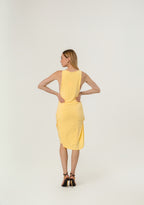 JACQUEMUS Yellow La Croisière 'The Peplo' Minidress