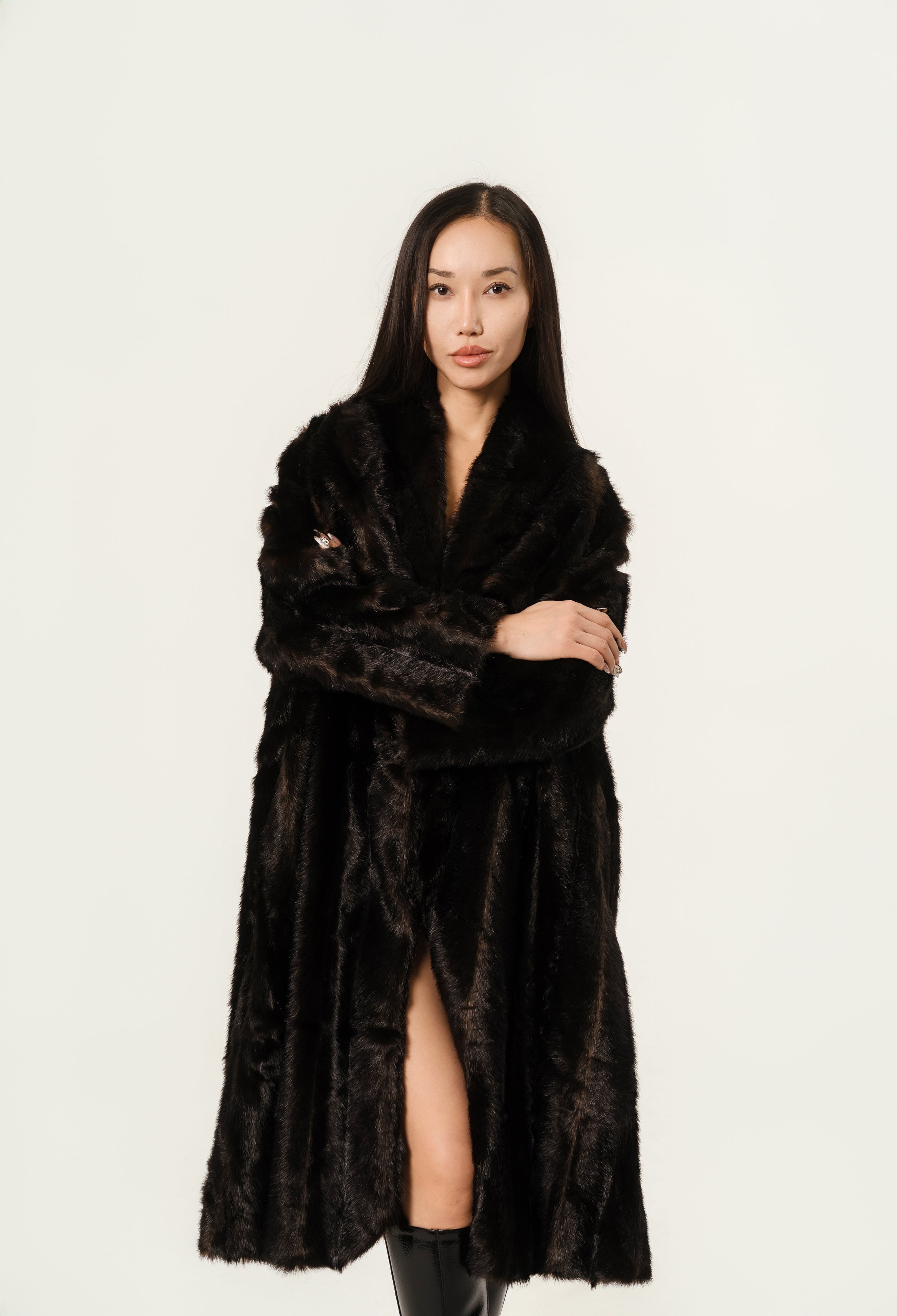 Moschino Culture Fox Fur Coat