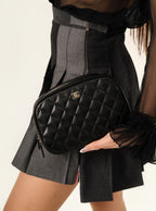 Chanel Caviar Quilted Medium Curvy Pouch Cosmetic Case Black