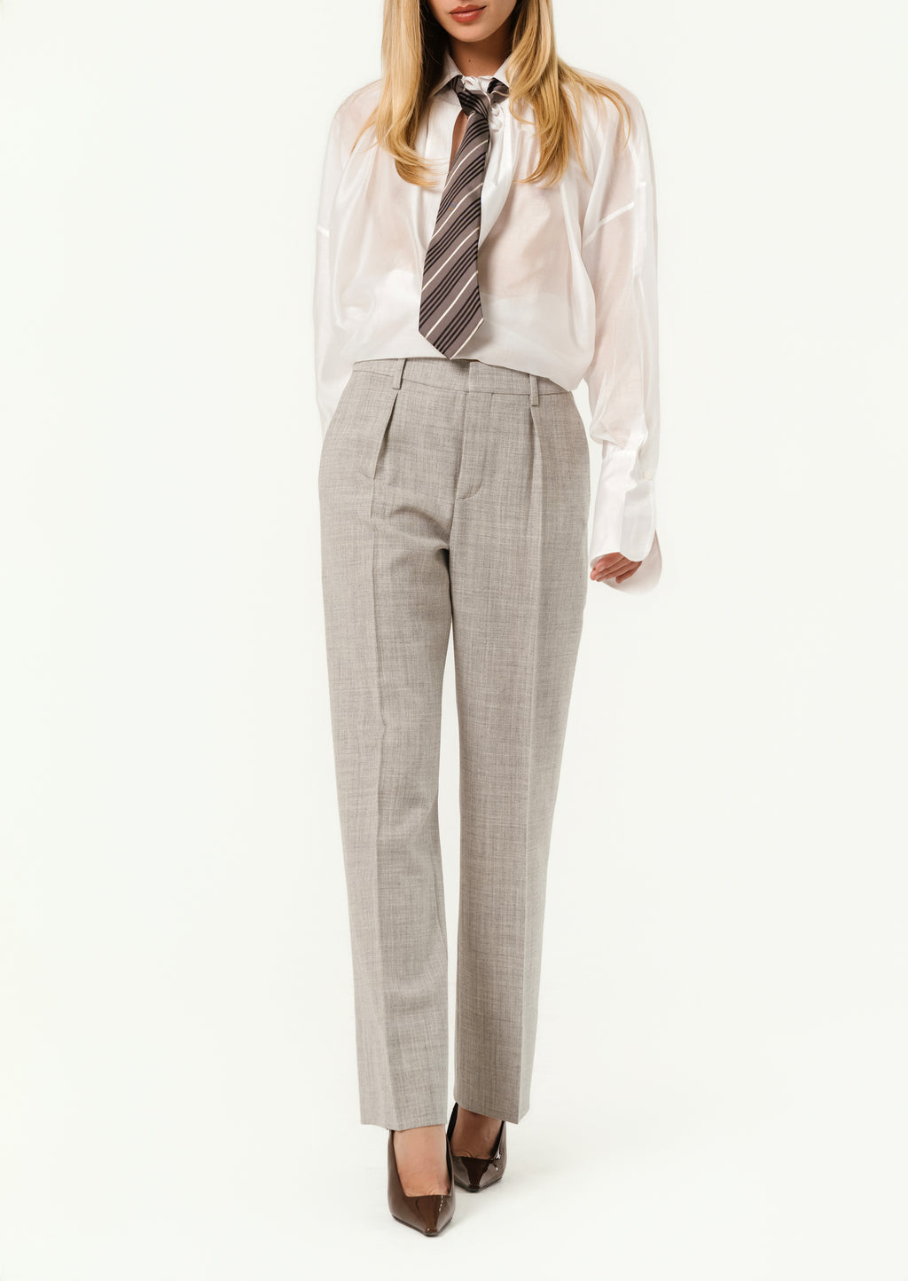 Wide-leg Pants in Wool Ysl chine
