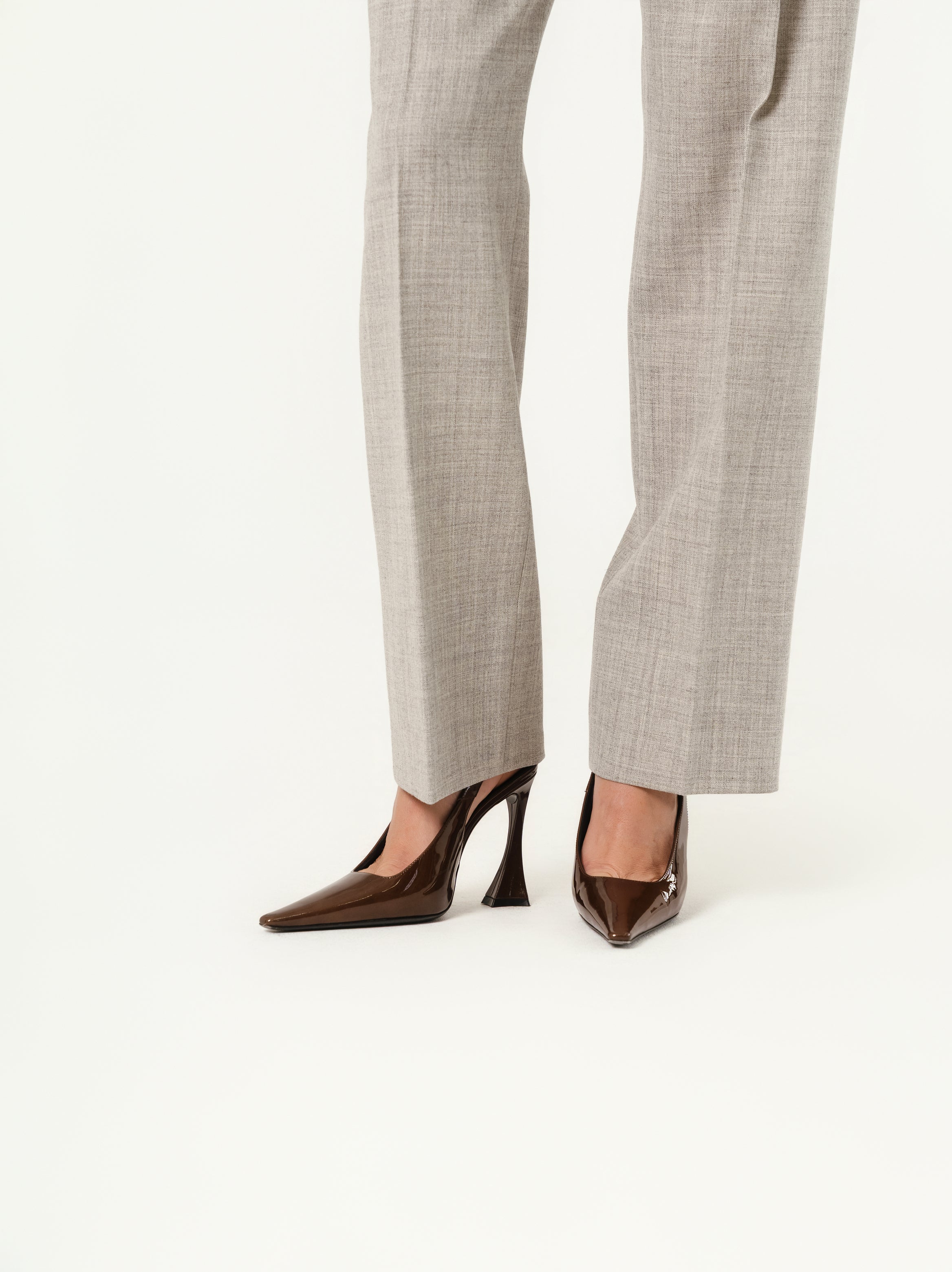 Saint Laurent Stone Glossy Slingback Pumps | Size EU 36 1/2