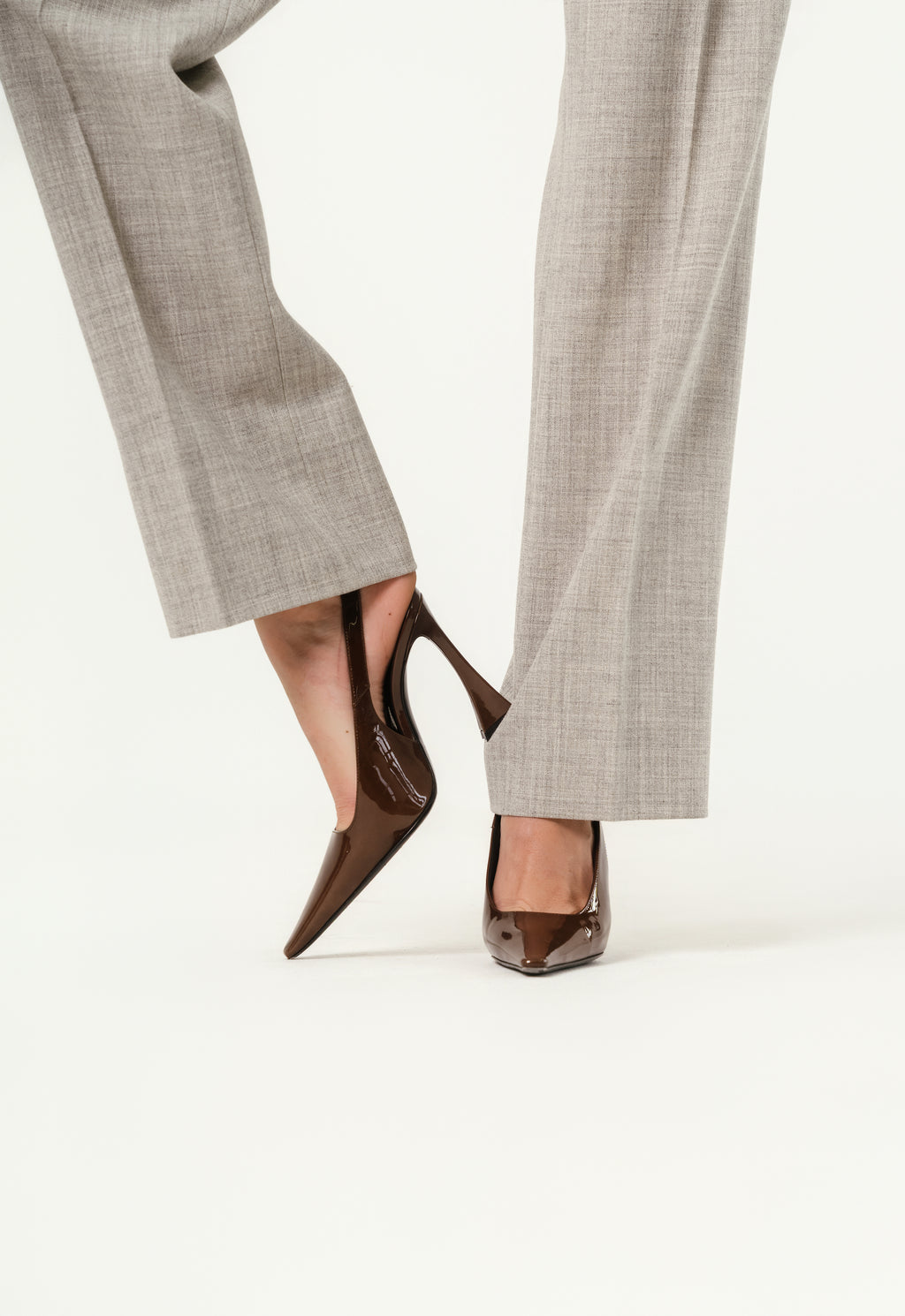 Saint Laurent Stone Glossy Slingback Pumps | Size EU 36 1/2