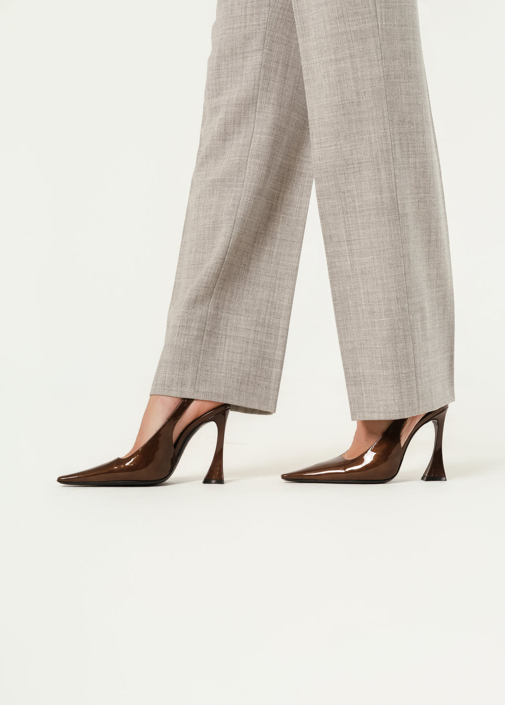 Saint Laurent Stone Glossy Slingback Pumps | Size EU 36 1/2