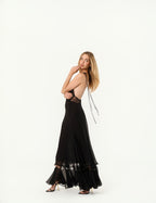 Black Lace Dress Open Back YSL XS