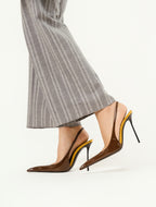 Saint Laurent Amalia 110 patent leather slingback pumps | Size EU 36