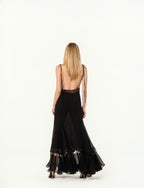 Black Lace Dress Open Back YSL XS