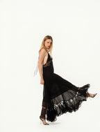 Black Lace Dress Open Back YSL XS