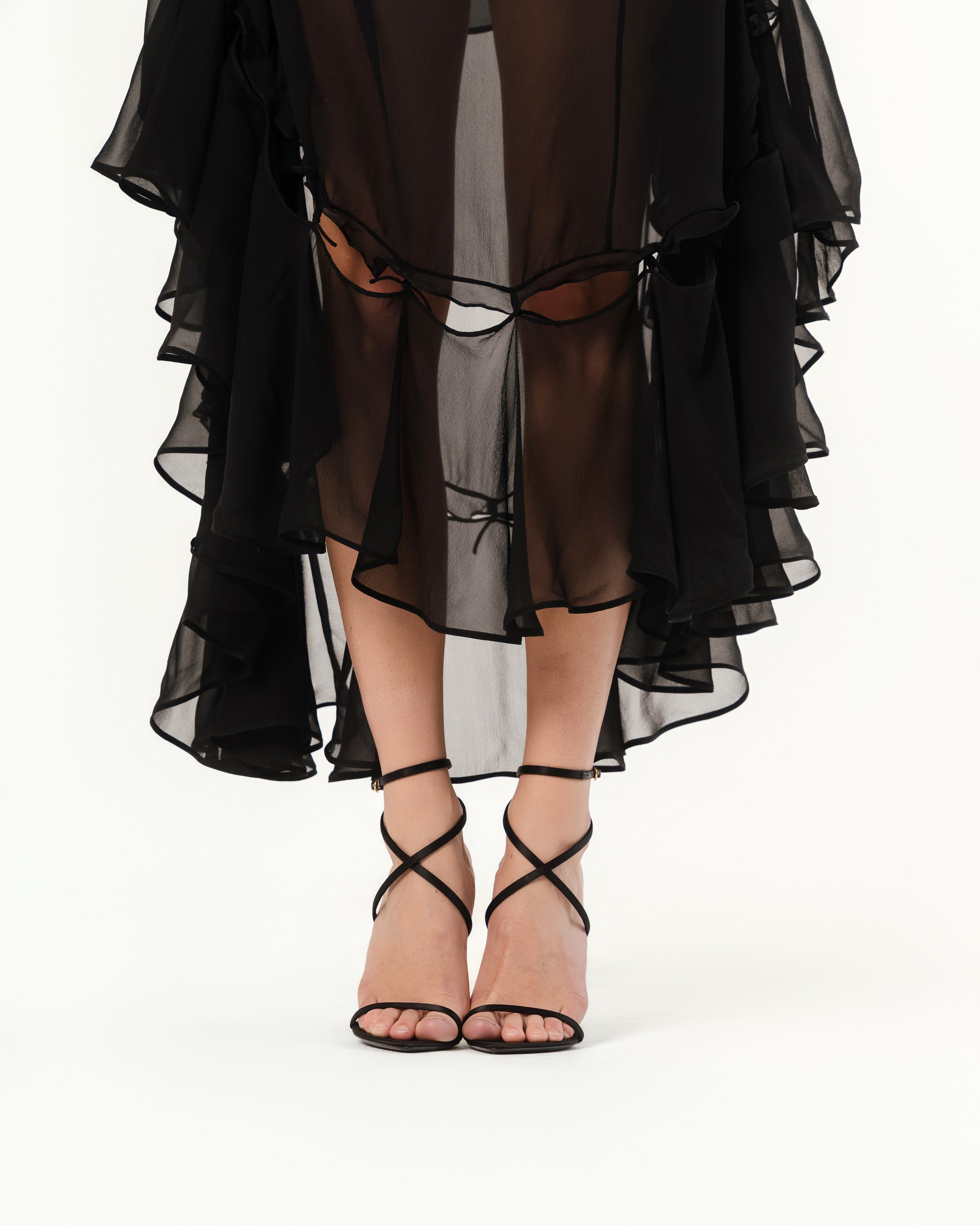 Shoes Sandles Raso Reg / Cross Lin Nero YSL