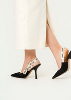 Christian Dior Printed Slingback Pumps | Size EU 37