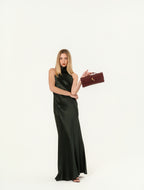 Ralph Lauren Chilton Strech Satin Halternek Gown Evening Dress Size 00