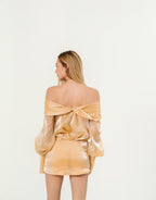 Miss Rosie Gold Crystal Imbellished Panelled Mini Dress