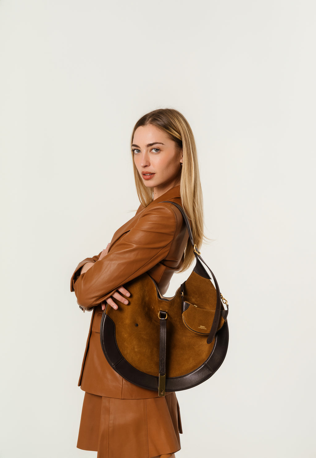 Polo Ralph Lauren Polo ID Suede Large Shoulder Bag