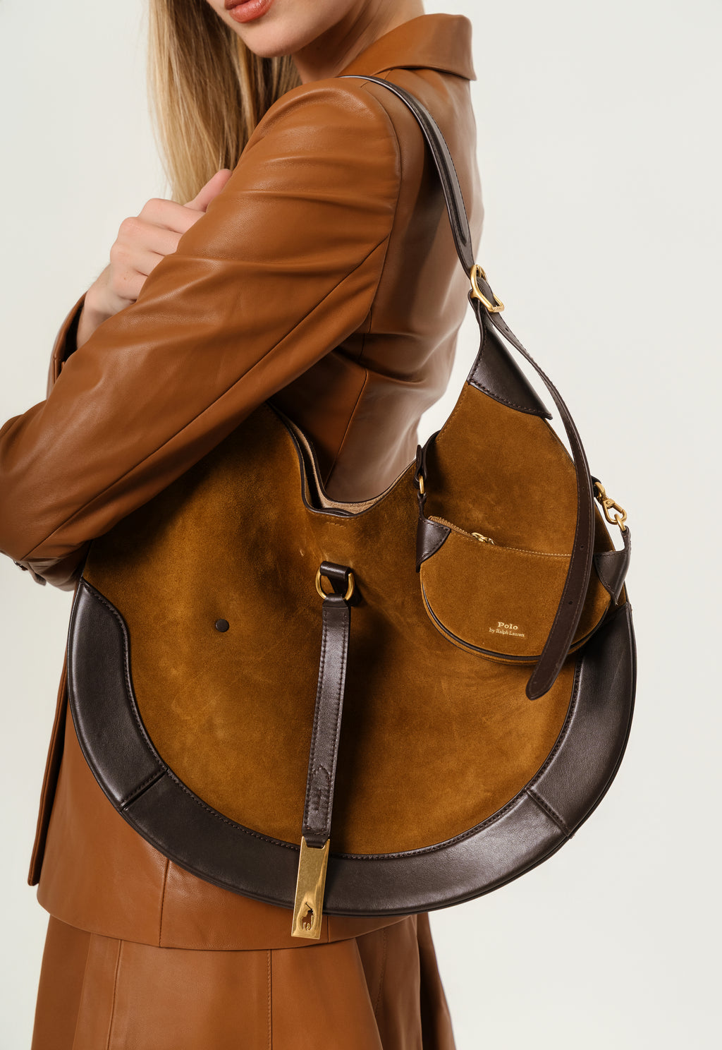 Polo Ralph Lauren Polo ID Suede Large Shoulder Bag