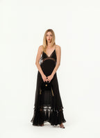 Black Lace Dress Open Back YSL XS