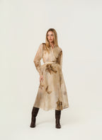 Ralph Laurent Aniyah Floral Gauze Belted Wrap Midi Dress XS