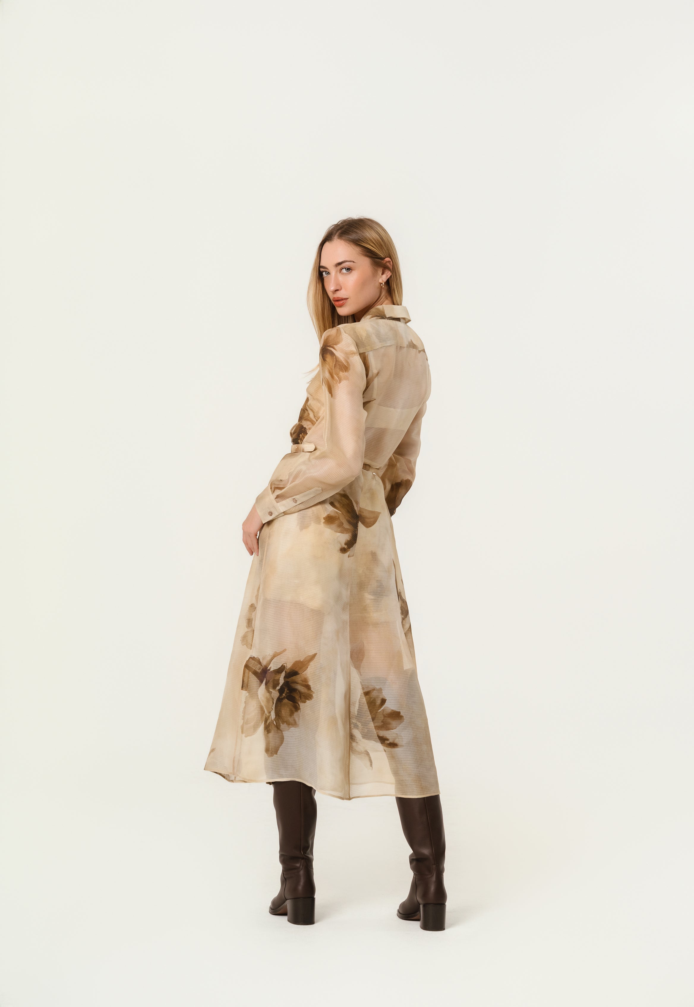 Ralph Laurent Aniyah Floral Gauze Belted Wrap Midi Dress XS